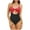 Red, variant on BUIgtTklOP Women's Ribbed One Piece Swimsuit Tummy Control High Cut Bathing Suit Sexy V Neck Criss Cross Monikini