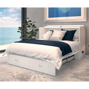 Bowery Hill Traditional Solid Wood Murphy Queen Bed in White