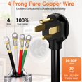 thumbnail image 2 of Cable para secadora Deeklify de 3 m, 4 patas, 30 A, 250 V, 7500 W, 2 of 7