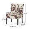 thumbnail image 3 of GDF Studio Abner Contemporary Slipper Accent Chair, Cow Print Velvet and Matte Black, 3 of 10
