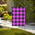 thumbnail image 4 of Easygdp Purple Black Buffalo Plaid Garden Flag Yard Flag Welcome Flag, Double-Sided, Weather Resistant for Outdoor Decor - 28"x40", 4 of 9