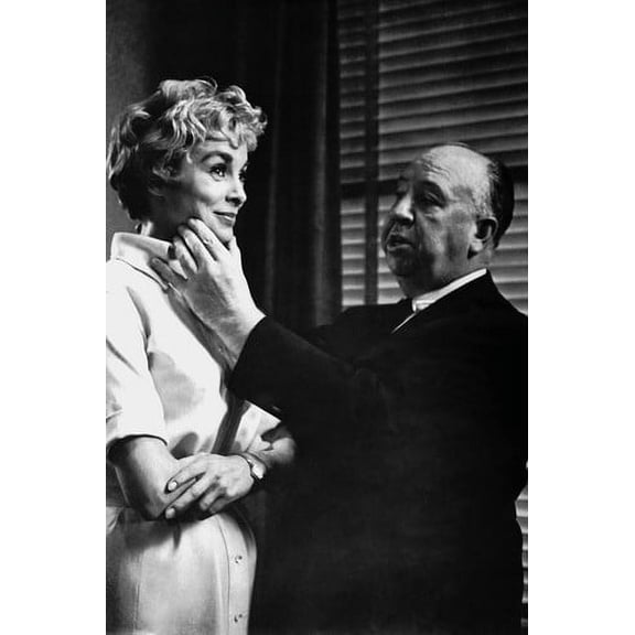 Janet Leigh in Psycho being directed on set by Alfred Hitchcock 24x36 Poster