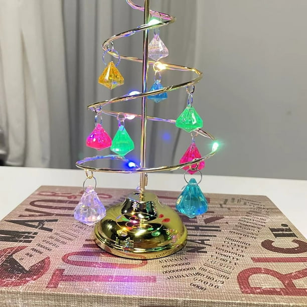 Color Crystal Christmas Tree Glowing Christmas Trees Crafts Adorno de mesa (L) Hugtrwg Libre de BPA