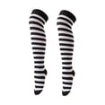 thumbnail image 4 of BRICH Girls Striped over Knee Socks Kids Long Thigh High Stockings for Parties Halloween White One Size, 4 of 4
