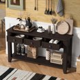 thumbnail image 2 of Euroco 55.4" Modern Console Table with 3 Drawers,2-Tier Sofa Table Behind Couch Entryway Table with Bottom Storage Shelf for Living Room,Foyer,Dark Coffee, 2 of 8