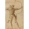 thumbnail image 2 of Follower of Pietro Perugino 17x24 Gold Ornate Framed and Double Matted Museum Art Print Titled - Archer Drawing a Bow (C. 1505), 2 of 4
