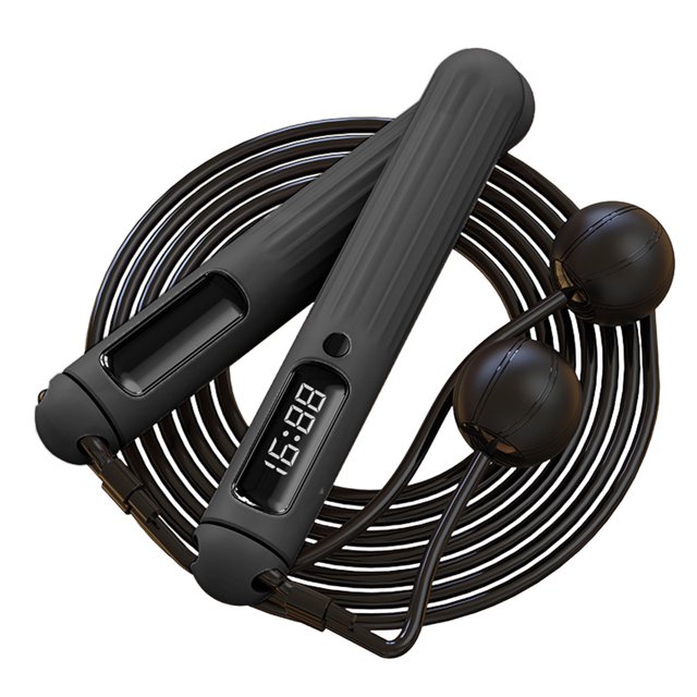 Cuerda para saltar de conteo inteligente, comba de doble propósito inalámbrica para quemar grasa, fitness