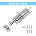 thumbnail image 4 of HSHDLDF 2 Pack Barrel Bolt Latch, Slide Bolt Latch 3 Inches Slide Latch Lock, Thickened Stainless Steel Sliding Lock for Door, Brushed Finish Sliding Bolt Lock, Sliding Bolt Latch with 12PCS Screws, 4 of 7