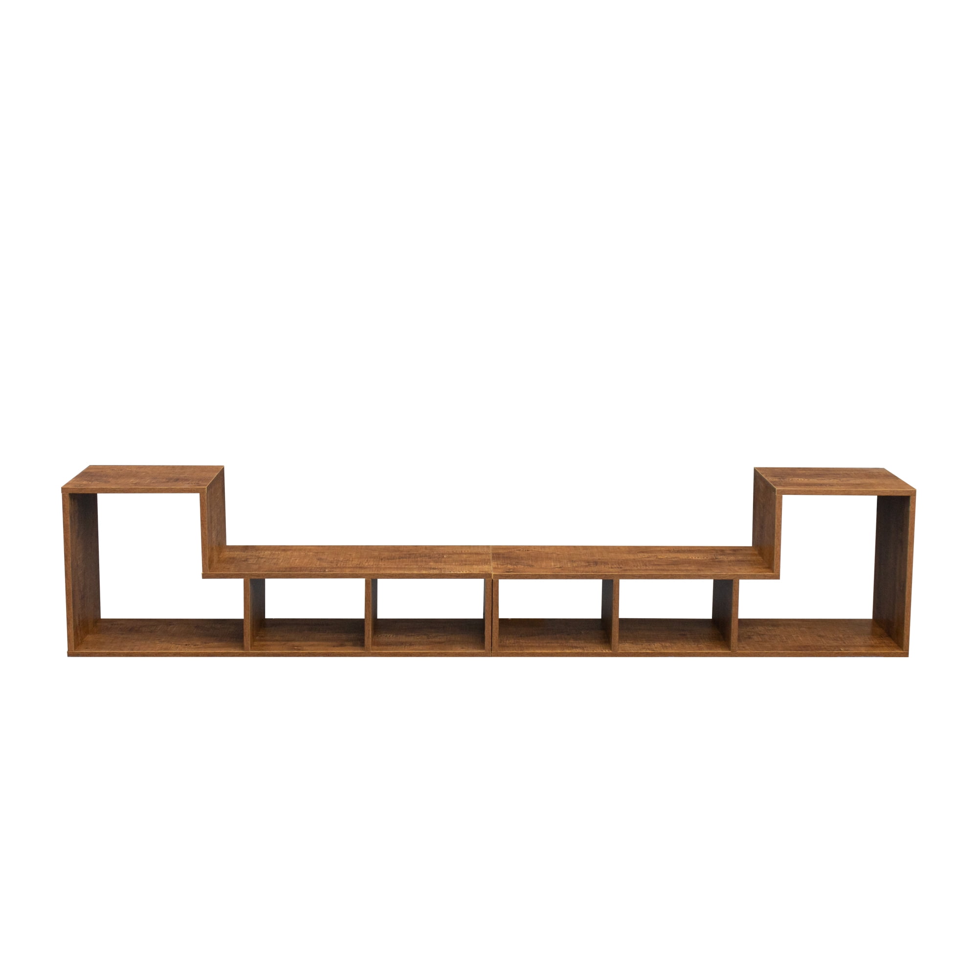Yardi Yard Modern DIY Double L-shaped TV stand, Stackable Wood Bookcase Bookshelf for CDs/Books/Media Storage, Brown Yardi Yard Modern DIY Double L-shaped TV stand, Stackable Wood Bookcase Bookshelf for CDs/Books/Media Storage, Brown