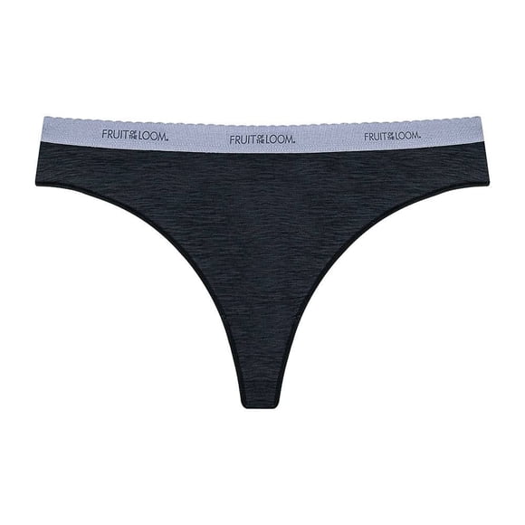 Tanga Fruit Of The Loom para Mujer, Suave con Elástico Negro Talla M