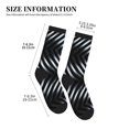 thumbnail image 3 of Men's Black Silver Stripe Novelty Athletic Socks Women's Digital Printing Funky Patterned Crew Socks, 3 of 7