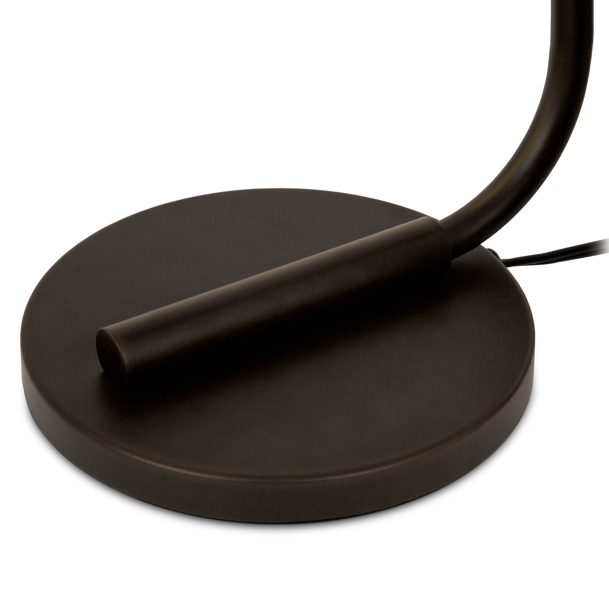 Evelyn&Zoe Cadmus 57" Tall Floor Lamp with Glass Shade, Blackened Bronze/White