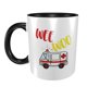 thumbnail image 2 of Taza de cerámica divertida de dos colores para el desayuno, taza de leche, taza de café, ambulancia Wee Woo Amr Ems Emt, 2 of 5