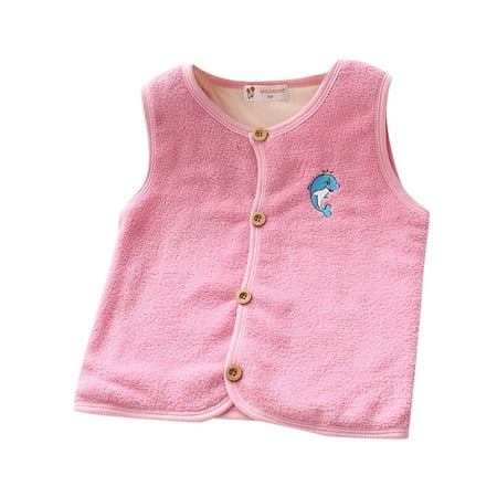 

Toddler Kids Baby Girls Boys Cute Cartoon Animals Sleeveless Patchwork Thicken Warm Vest Jacket Outer Outwear Clothes Streetwear Coats For 12-18 Months