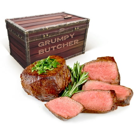 Grumpy Butcher Large Filet Mignon Beef Steaks Choice Frozen – 6 Pack 8 oz each