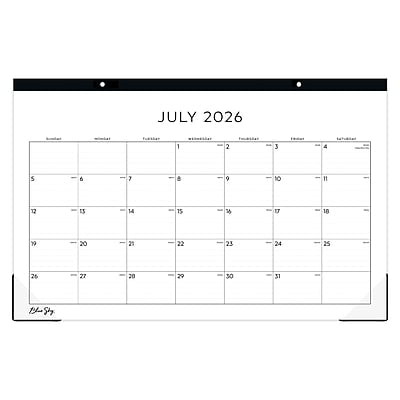 2026-2027 Blue Sky 11" x 17" Academic Monthly Wall Calendar, Black/White (149048-A27)