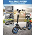 thumbnail image 4 of WhizMax Foldable Electric Scooter 500W Off-Road Ebike 265Lbs With 576Wh Bateery & Basket Gray, 4 of 8
