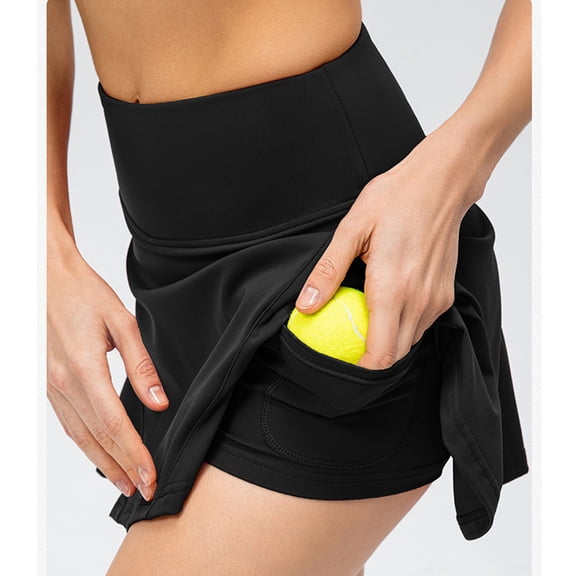 BSDJILFG Womens Tennis Skirt Athletic Skort with Pockets,Summer Quick Drying Mini Length Slit Short Golf Skirts