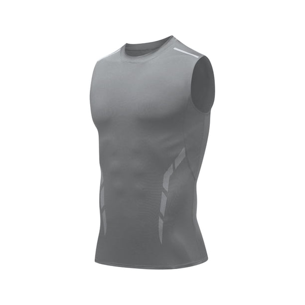pstuiky Camisetas interiores de tirantes para hombre, Camiseta de verano para hombre, color liso, sin mangas, cuello redondo, informal, deportiva, cuello redondo Chaleco para hombre xl