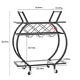 thumbnail image 2 of Black Glass Bar Carts 2 Tiers Rolling Home Serving Cart with Wine Rack and Wheels,Modern Metal Round Wine Cart with Glass,Industrial Mobile Storage Kitchen Trolley for Kitchen, Bar, Living Room, 2 of 8