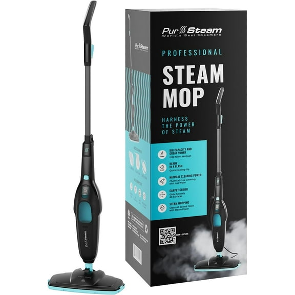 PurSteam Professional Steam Mop | Multi-Surface Floor Cleaner for Hardwood, Tile, Laminate & Carpet | Fast Heating, Lightweight & Chemical-Free Cleaning