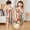 Red, variant on Trendfront Girls Striped Graphic Print Outfit Set Square Neck Sleeveless Top Summer 2 Piece Fashionable Casual Kids Clothing Everyday Wear 3Y-9Y Clothes Set