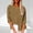 Khaki, variant on VINUSLI Linen Collarless Shirt Women Long Sleeve Button Down Blouses Fall V Neck Work Shirts Plain Blouses Gauze Tops 2025 Army Green,XXL