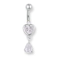 thumbnail image 2 of Designer Stainless Steel Sgss Curv Shaft W Fancy Gem Charm & Dangle 14G (1.629Mm) 11Mm Long Prong Se Made In China -Jewelry By Sweet Pea Creations, 2 of 2