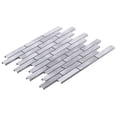 thumbnail image 2 of Modket TDH260AL Aluminum Metallic Metal 2/3 offset Linear Mosaic Tile Kitchen Wall Backsplash, 2 of 5