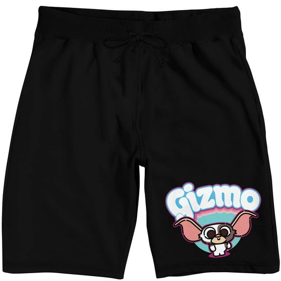Gremlins Gizmo Character Men's Black Graphic Sleep Shorts-Medium