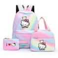 thumbnail image 1 of 3pcs Sanrio Hello Kitty Colorful Backpack with Lunch Bag for Women Student Teenagers Rucksack Casual School Bags Sets, 1 of 7