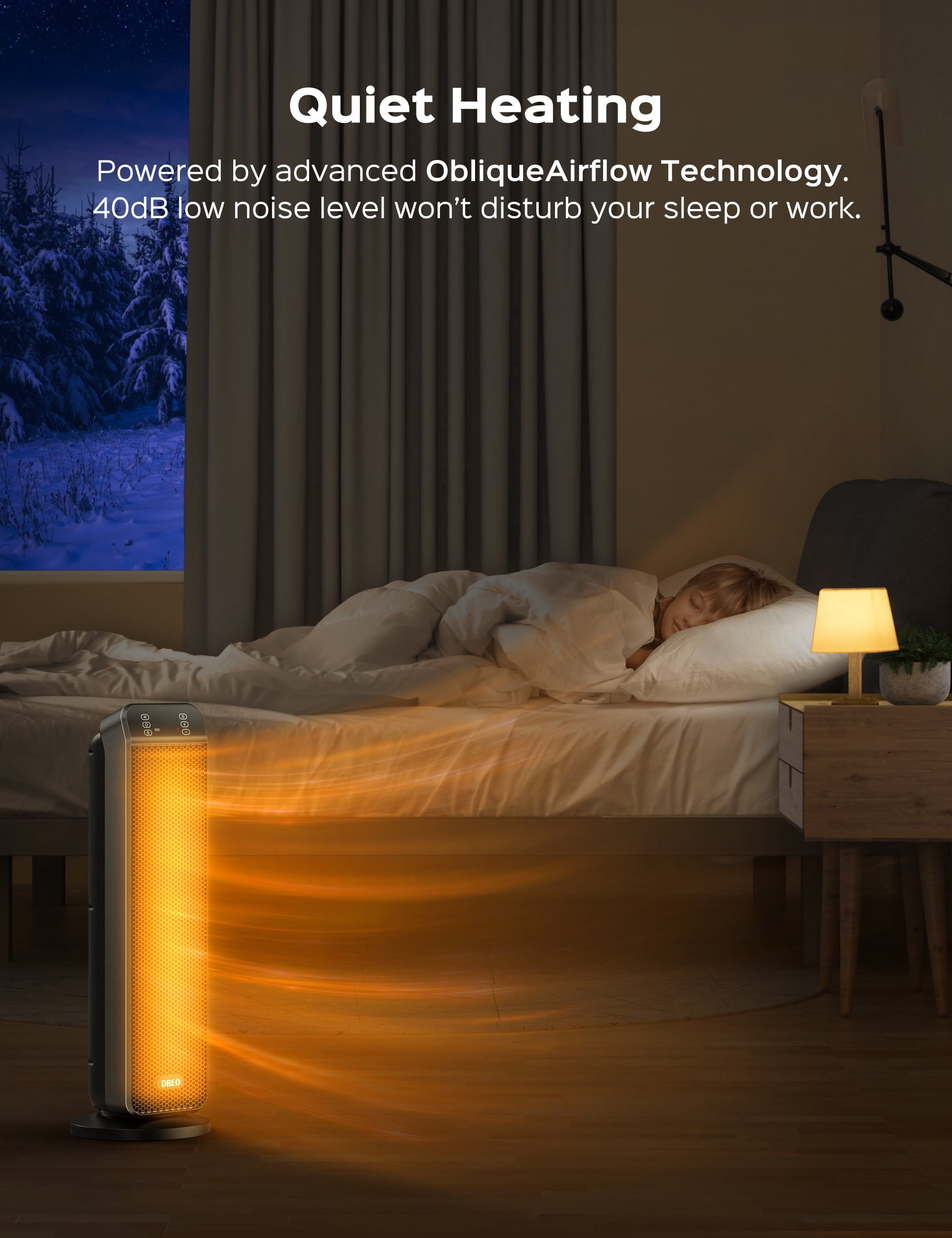 Buy Space Heater, Safest 1500W PTC Dreo 24 Space Heater with Remote for