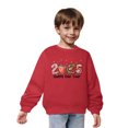 thumbnail image 3 of Girls Sweatshirt New Year Holiday Long Sleeve Cotton Shirt Crewneck Hoodless Casual Loose Tops Toddler Boys Clothes, Red, 3 Years, 3 of 4