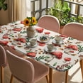 thumbnail image 3 of Red Mushrooms Table Cloths for 5 Foot Rectangle Tables, Maple Leaves Plants Vintage Botanical Patio Waterproof Elastic Fitted Tablecloths, Washable Rectangular Table Cover for Camping, 3 of 8