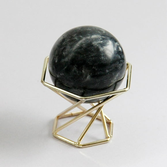 2 inch Black Marble Ball with Display Stand Marble Sphere Stone Trinket Decor for Indoor Room Home Decoration Ornaments