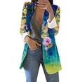 thumbnail image 1 of Blazer Décontracté pour Femmes Col en V Veste de Loisirs Imprimée Mode Costume Mi-Long Blouse Boutonnée Cardigan Ajusté, 1 of 7