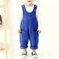 thumbnail image 2 of Tisuna Boys Girls Romper Solid Color Sleeveless Suspenders Jumpsuit Fashion Casual Autumn Winter Kids Overalls Pants Blue Size 12-18 Months, 2 of 7