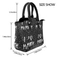 thumbnail image 2 of Lsque I love Math Pattern Leather Rivet Shoulder Bag – Elegant Genuine Leather & Microfiber PU Crossbody with Detachable Adjustable Strap, 2 of 5