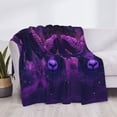 thumbnail image 4 of Throw Blanket for Couch Sofa and Bed, Purple Starry Sky Antelope Soft Plush Throw Blanket, Fuzzy Cuteness Comfy Warm Washable Flannel Blanket Throws for All Season, 4 of 8