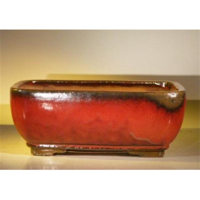 Pot à Bonsaï en Céramique Rouge Parisien Série Professionnelle 12 x 9.5 x 4.75 Po, Rectangle