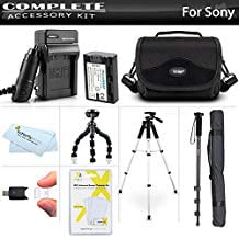 Cyber Shot Advanced Accessory - Advanced Accessory Kit For Sony Cyber Shot DSC HX100V DSC HX200V Digital Camera Includes Extended 1000mAh Repl