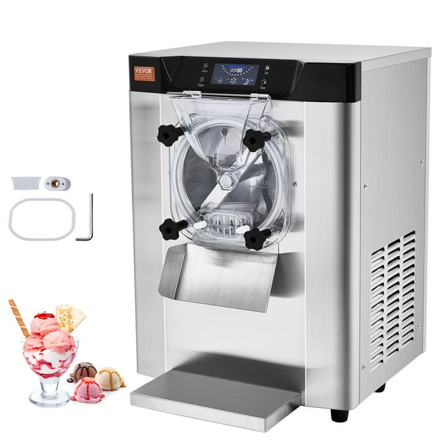 VEVOR Machine Commerciale à Crème Glacée, Rendement de 12 L/H, Portion Dure de Comptoir à Saveur Unique de 1713 W, Acier Inoxydable