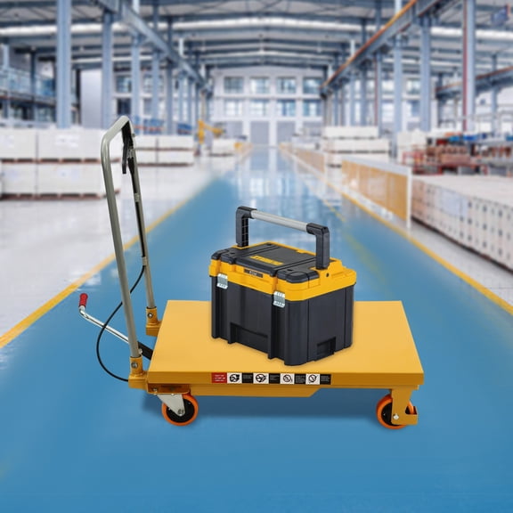 Hydraulic Scissor Lift Table 500lbs – Heavy Duty Q235 Steel, Adjustable Height, Ergonomic Handle & PU Wheels for Warehouse & Factory Use – Smooth Mobility & High Load Capacity