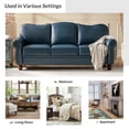 thumbnail image 6 of 3 Seater Faux Leather Sofa Upholstered Couch with Nailhead Trim Rolled Armrest for Living Room Navy, 6 of 7