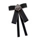 thumbnail image 3 of Broche de cinta de corbata de lazo, decoración de corbata de bownot, alfiler de cuello para mujeres, elegante corbata de diamantes de imitación para Negro, 3 of 8