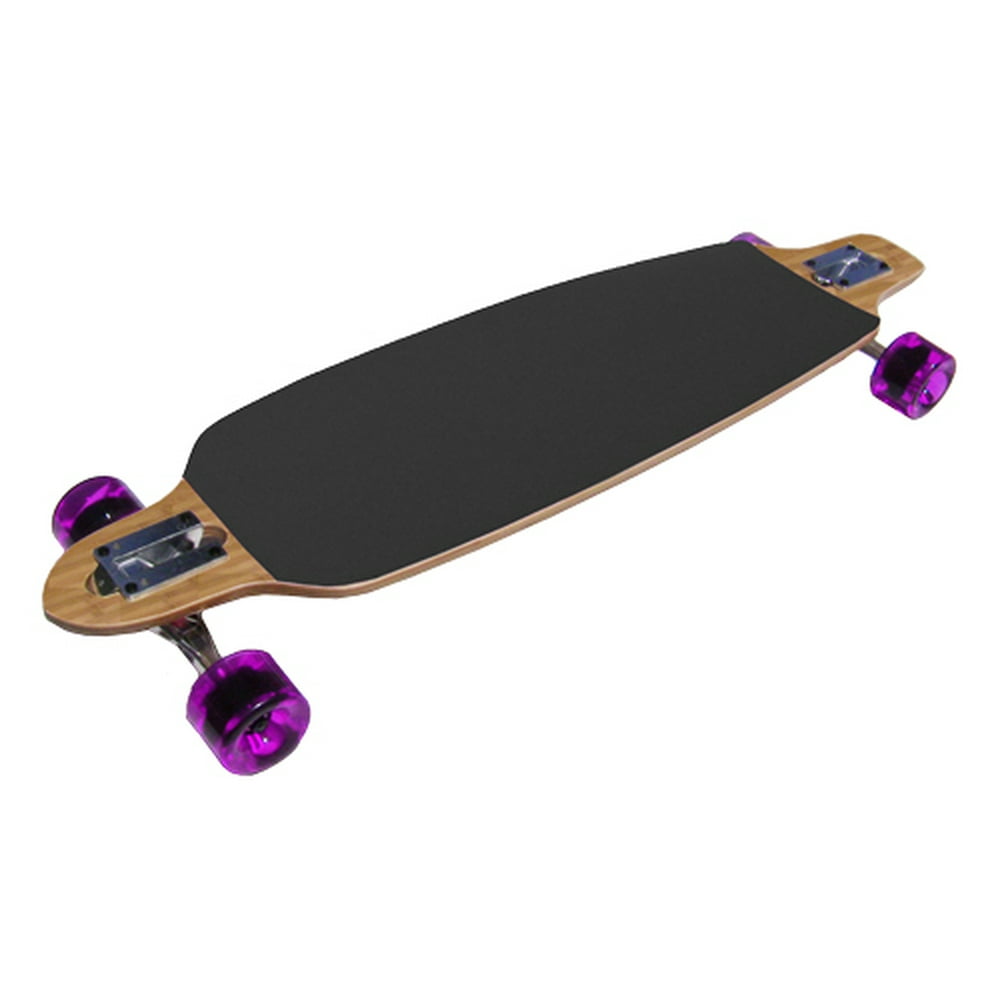 BAMBOO LONGBOARD DROP THROUGH Skateboard THRU 180 TRUCKS 76mm PURPLE