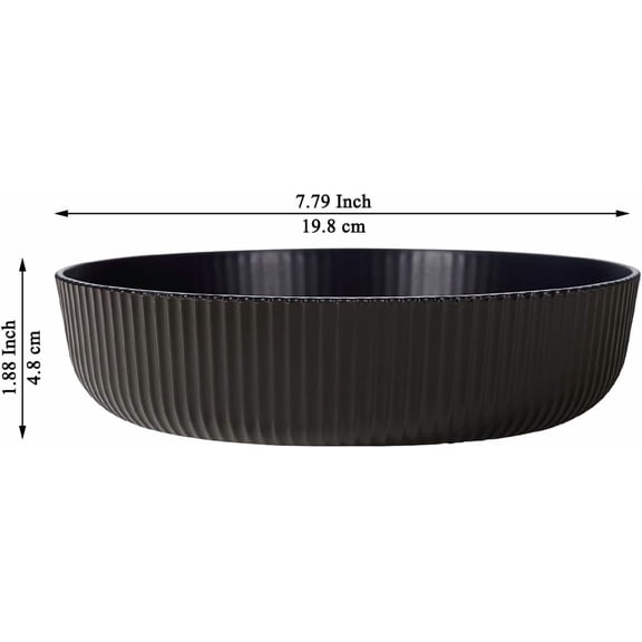 RRFDWQ-Pasta Bowls Set of 4, 37oz Salad Bowls Soup Bowls Large Pasta Serving Bowl Plastic Unbreakable Serving Dishes Dinner Bowls (Black)