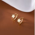 thumbnail image 3 of Solid 925 Sterling Silver Star Hoop Earrings for Women Teens Star Huggie Earrings Cartilage Hoops, 3 of 14