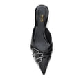 thumbnail image 2 of XYD Women Mules Layered Buckles Pointed Toe Tapered Low Heel Slippers Slip-on Fashion Sandals Casual Dressy Shoes Size 7 Black, 2 of 4