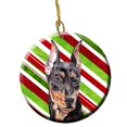 thumbnail image 1 of German Pinscher Candy Cane Christmas Ceramic Ornament, 1 of 1
